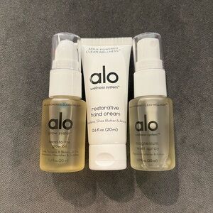ALO Yoga Skincare Trio - Glow Oil, Hand Cream, Reset Spray